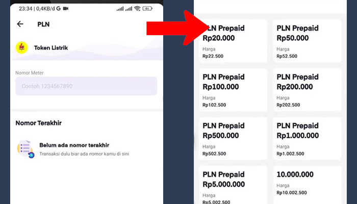 ovo token listrik - nominal