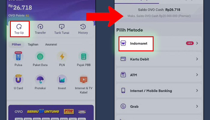 ovo top up - indomaret