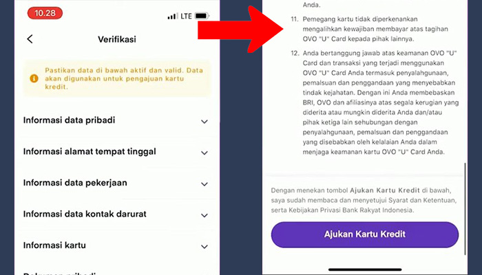 ovo u-card verifikasi - ajukan kartu kredit