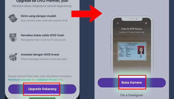 ovo upgrade sekarang - buka kamera ambil e-ktp kamu