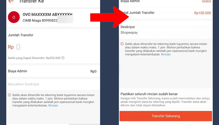 shopeepay jumlah transfer - konfirmasi transfer