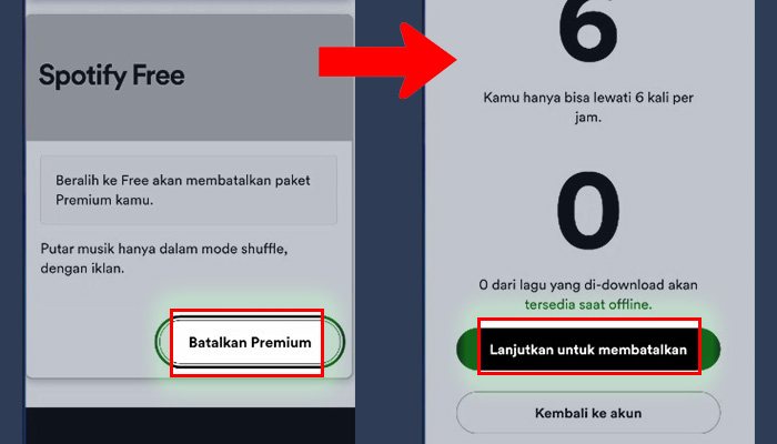 spotify batalkan premium - lanjutkan untuk membatalkan