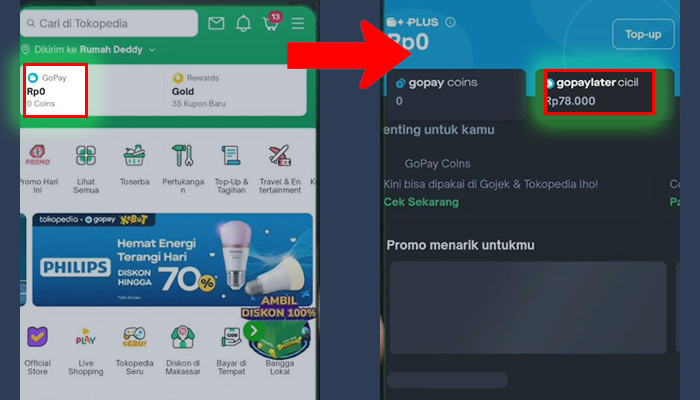 tokopedia gopay - gopaylater cicil