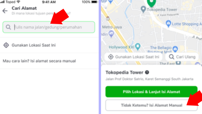 Bagaimana Jika Patokan Alamat Tidak Dikenali atau Pin Point nya Gak Ketemu