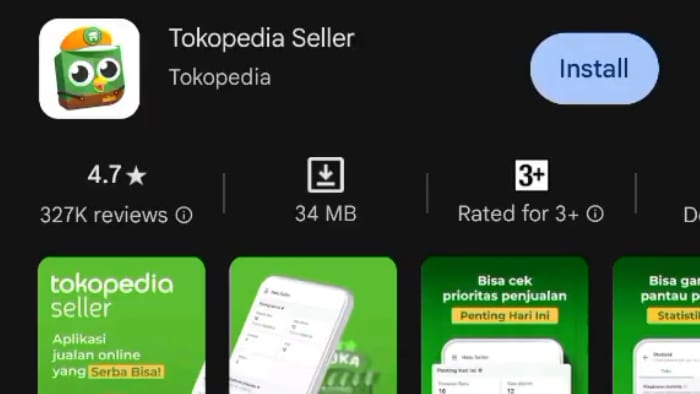 Install dan Masuk ke Akun Tokopedia Seller