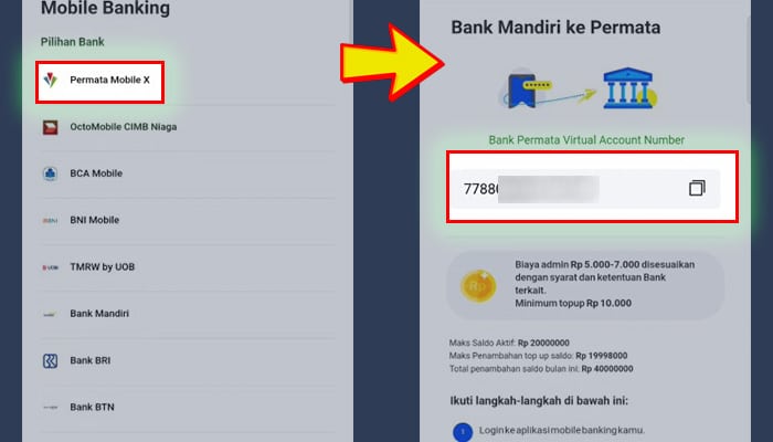 astrapay permata mobile x - va bank permata