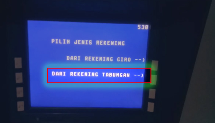 atm bri dari rekening tabungan