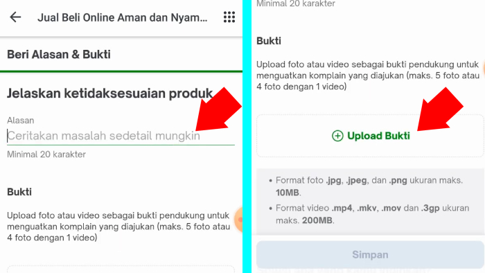 beri alasan dan bukti saat komplain ke tokopedia