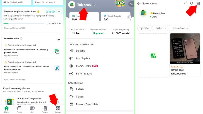 buka pengaturan tokomu di tokopedia
