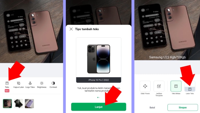 fasilitas editing teks gambar pada tokopedia