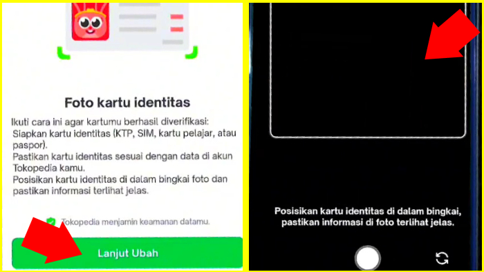 foto kartu identitas untuk mengubah nomor hp akun tokopedia