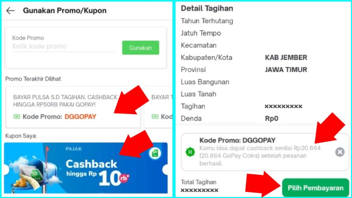 gunakan promo tokopedia biar tagihan pajak pbb dapat diskon atau cashback