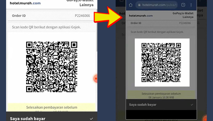 hotelmurah qr code qris - screenshot dan crop simpan di galeri