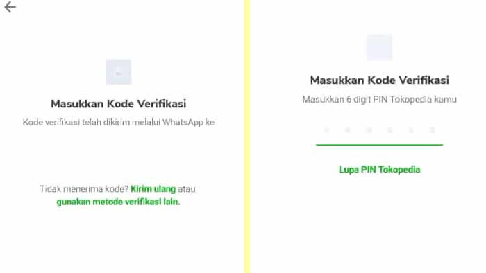 kode verifikasi saat membuat toko di toped