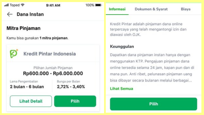 lihat detail pinjaman tokopedia dari kredit pintar