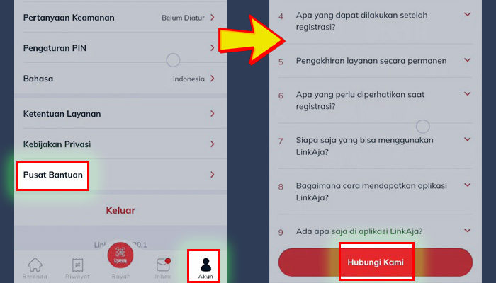 linkaja akun pusat bantuan - hubungi kami