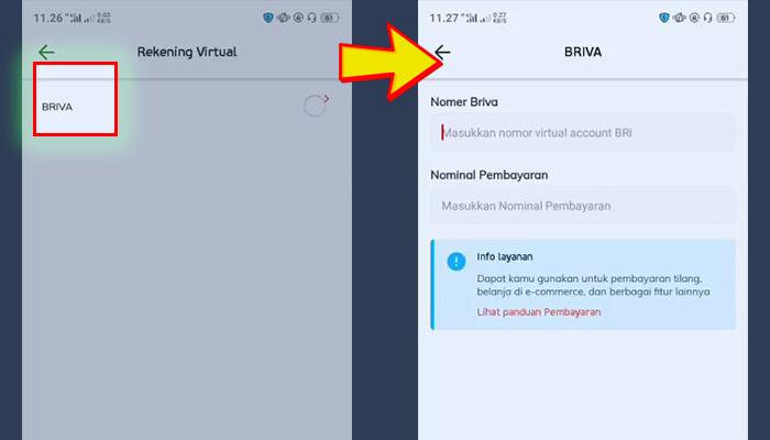 linkaja briva - nomor briva nominal pembayaran