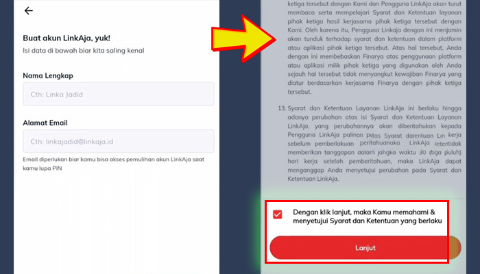 linkaja buat akun linkaja yuk - syarat dan ketentuan