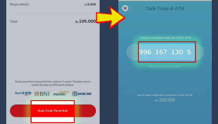 linkaja buat kode penarikan