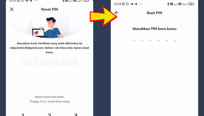 linkaja kode verifikasi email reset pin - pin baru