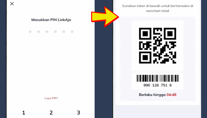 linkaja masukan pin - qr code tarik saldo