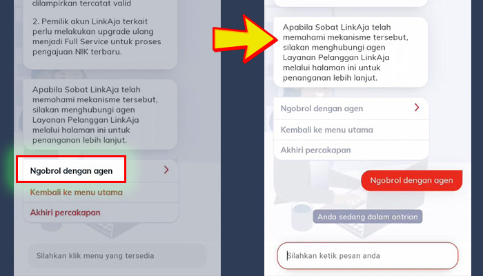 linkaja ngobrol dengan agen