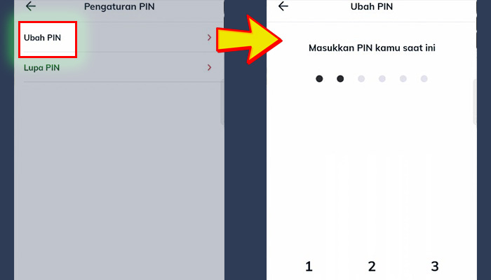 linkaja ubah pin - masukan pin kamu saat ini