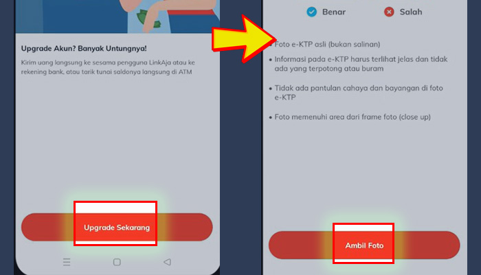 linkaja upgrade sekarang - ambil foto