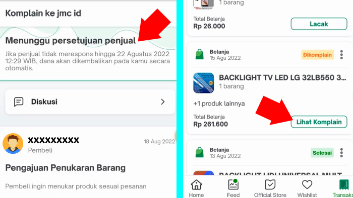 menunggu persetujuan penjual tunggu lalu lihat komplain tokopedia