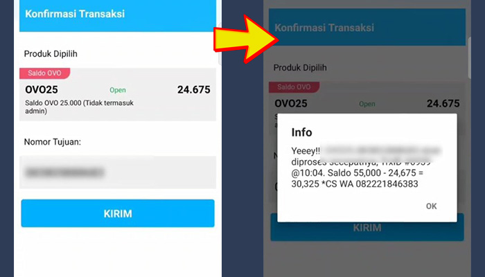 moopay konfirmasi transaksi kirim - permintaan diterima