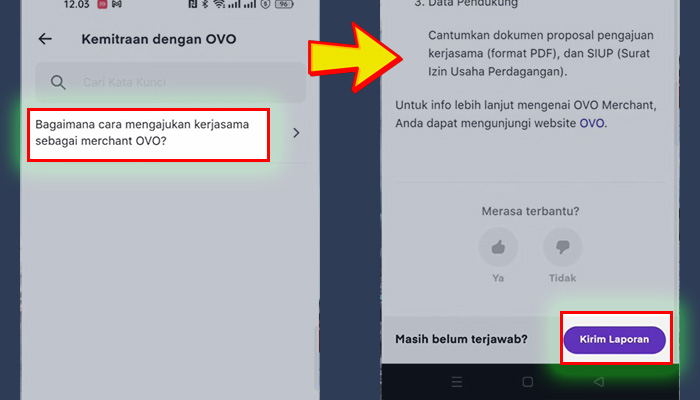 ovo Bagaimana cara mengajukan kerjasama sebagai mechant OVO - kirim laporan