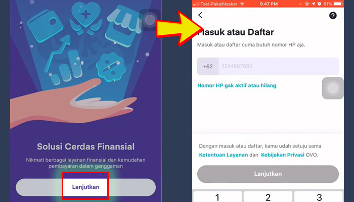 ovo daftar lanjutkan - nomor handphone