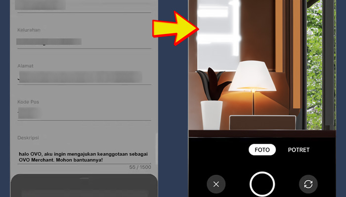 ovo merchant deskripsi foto