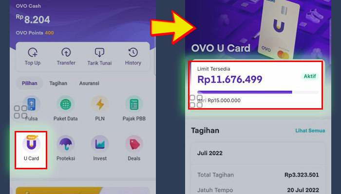 ovo u card - limit