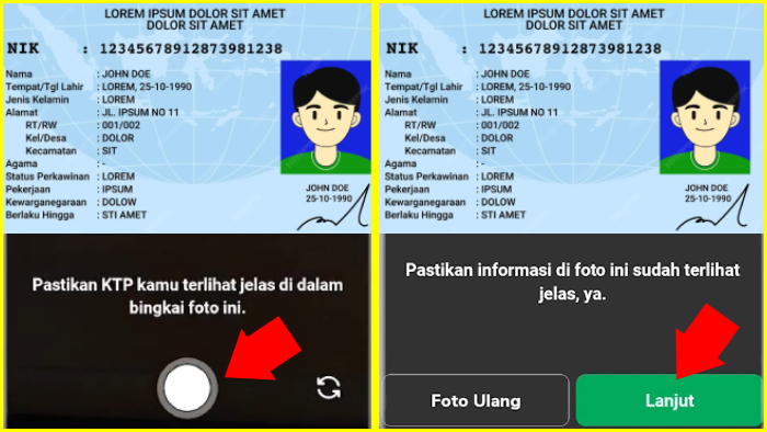 ambil foto ktp dengan jelas untuk upgrade jadi power merchant