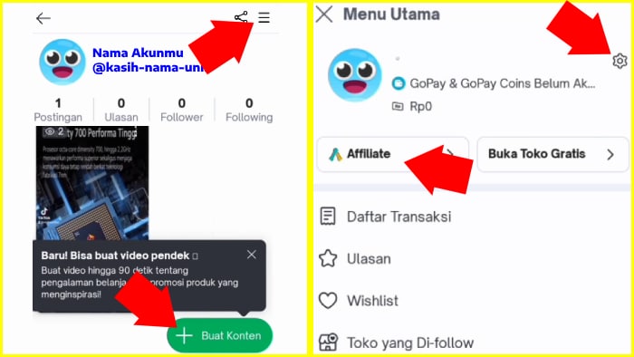 halaman publik untuk konten buka edit profil tokopedia