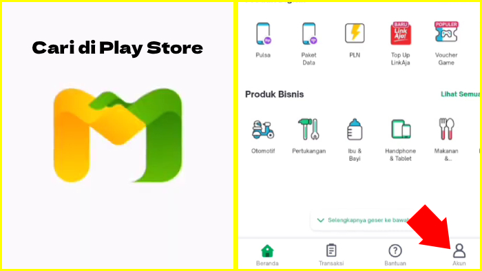 install aplikasi mitra tokopedia tap menu akun tokopedia