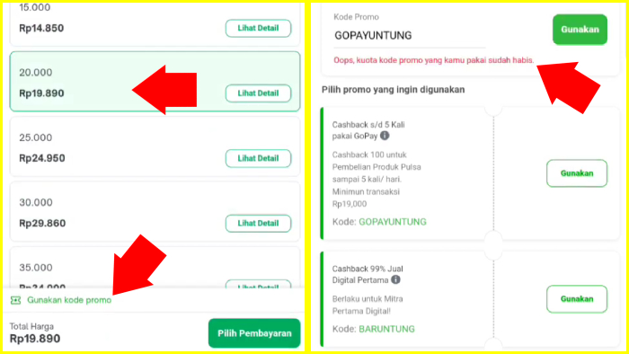 jika kode promo mitra tokopedia habis coba promo yang lain