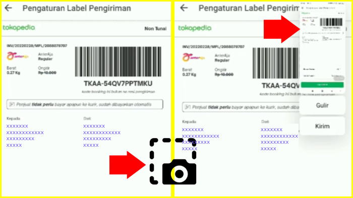 kalau perangkat tidak mendukung opsi simpan sebagai pdf ambil screenshot resi tokopedia