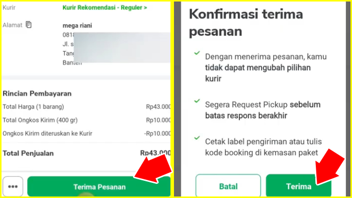 konfirmasi terima pesanan dropship