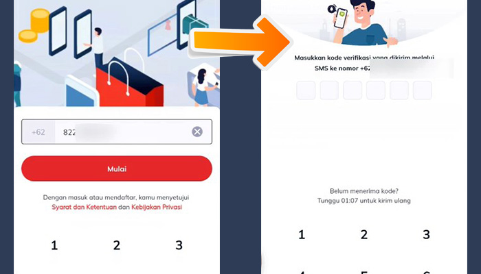 linkaja nomor handphone mulai - kode verifikasi otp