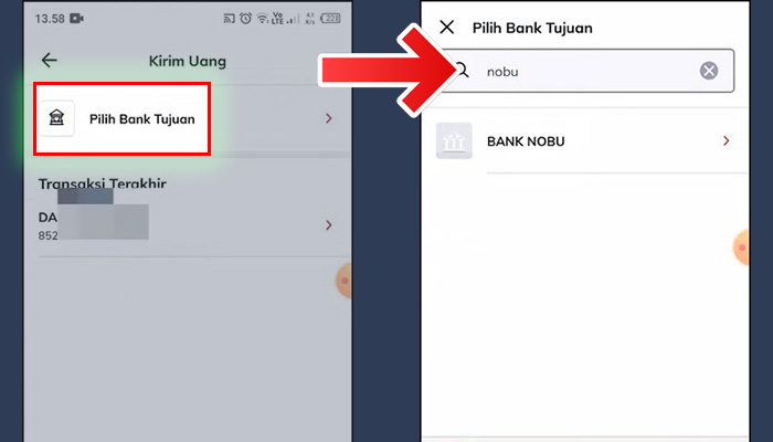 linkaja pilih bank tujuan - bank nobu