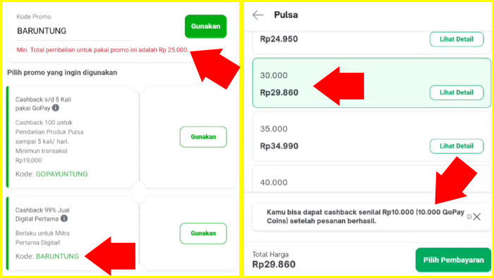 penuhi syarat promo untuk mendapatkan cashback dari mitra tokopedia