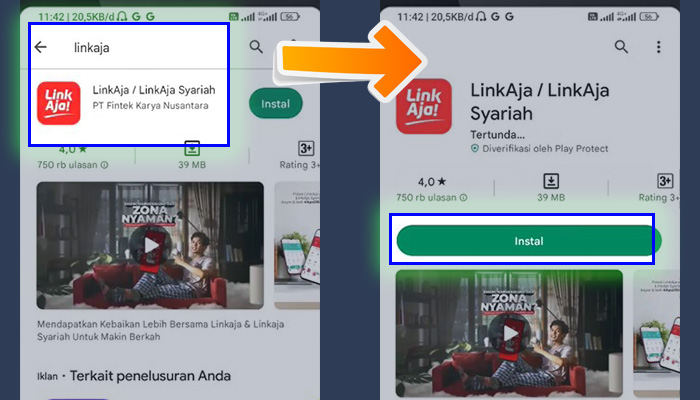 playstore linkaja - install