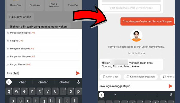 shopee live chat