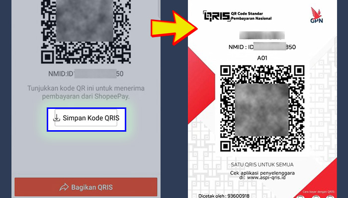 shopeepay partner simpan kode qris