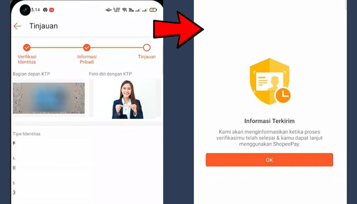 shopeepay plus tinjauan - informasi terkirim