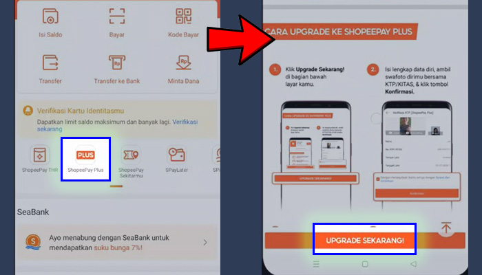 shopeepay plus - upgrade sekarang