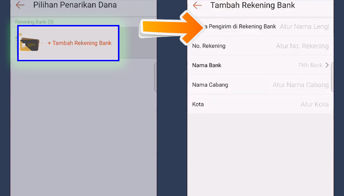 shopeepay tambah rekening bank - data bank