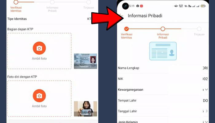 shopeepay verifikasi identitas - informasi pribadi